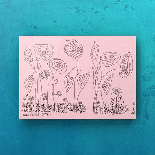 Space Garden Art Cards - Pen and Paper Sketch Series